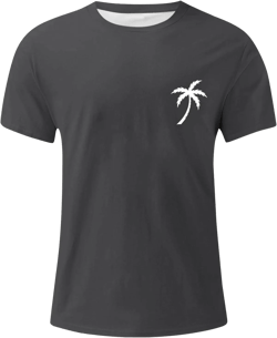 WENKOMG1 Graphic Tshirts Shirt for Men Printed Solid Color Casual Tee Shirt Summer Short Sleeve Loose Fit Tees, Polo Shirt for Men T Shirts Mens Golf Shirts Hawaiian Shirt(Dark Gray 3,4X-Large)