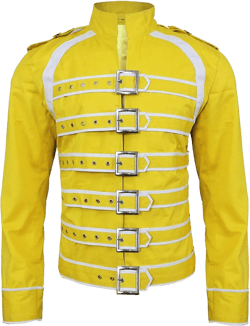 SpazeUp Yellow Concert Cotton Costume - Mens 80s Star Adults Lead Singer Yellow Jacket Costume Outfit