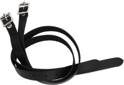 EVTSCAN 1 Pair Adjustable Black Spur Straps Leather with Stainless Steel Buckle Equestrian Accessories for Horse Riding 50cm