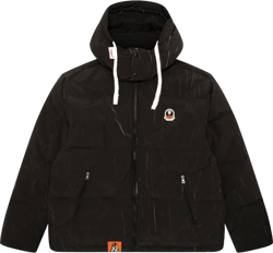 MOONFACE LOGO CAMO HOODED PUFFER JACKET