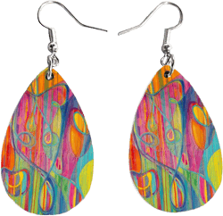 Maureen Claffy Artist Collection | Cut To The Light Teardrop Dangle Earrings Set | Colorful Abstract Earrings | Lightweight Boho Dangle Earrings for Women : Clothing, Shoes & Jewelry