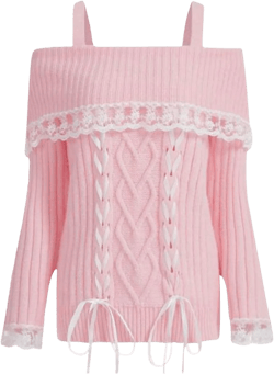 Women Off The Shoulder Sweater Cold Shoulder Top Y2k Knit Fall Sweater Top B Pink Small