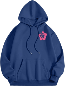 Christian Hoodies for Women Girls Jesus Loves You Letter Graphic Oversized Long Sleeve Pockets Bible Verse Hooded Sweatshirts Z54-blue X-Large