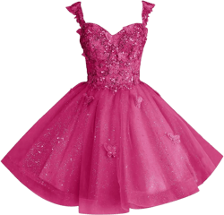 Sparkly Homecoming Dress Lace Appliques Short Prom Dress for Evening Party 3D Butterfly Cocktail Dress RA06 : Clothing, Shoes & Jewelry