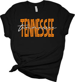 Womens Tennessee Tshirt Football TN Orange Script T Team Color Tennessee Game Day Short Sleeve T-Shirt Graphic Tee Medium Black