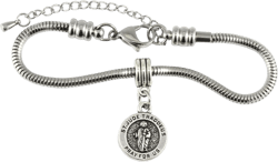 San Judas Bracelet - with Stainless Steel Connector Religious Jewelry for Women, Featuring San Judas Tadeo Charms and St. Jude Medal These are San Judas Charms for Bracelets and San Judas Tadeo Recuerdos: Clothing, Shoes & Jewelry