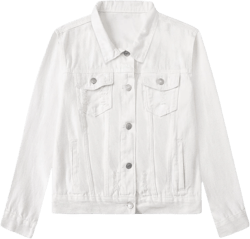 SANGTREE Women's Button Down Denim Jacket X-Small Ripped White