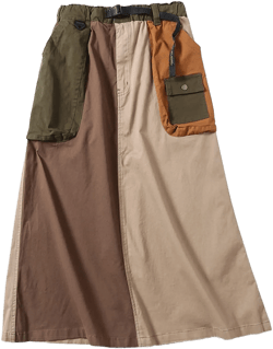 Harajuku Half Skirt - Korean Version Japanese Contrast Color Retro Loose Relaxed Women's Half Skirt One Size Curry Apricot