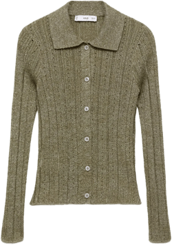 Lurex cardigan with openwork details