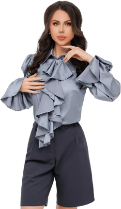 Silk Ruffle Blouse with long Sleeve!