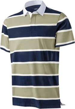 Mens Polo Shirts Striped Cotton Moisture Wicking Classic Collared Casual Golf Shirts for Men Short Sleeve 3X-Large Gray Green & Navy Blue Striped-short