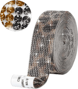 Rhinestone 1 Roll (2.65 X 273 Cm) Decoration Sticker Selfadive Rhinestone Sticker Modified Crafts Phone Clothing Car Phone DIY Deco Sticker Crystal Glitter Sticker