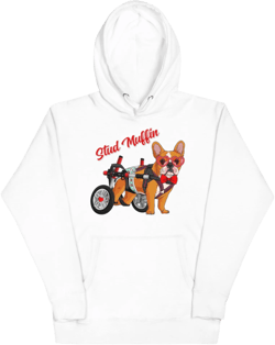 "Stud Muffin" Male French Bulldog in Donut Fancy Pants Men's Classic Tee | Red & White Colored