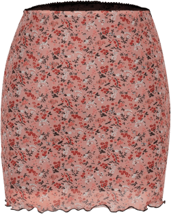 Women Sexy Floral Printed Dress Skirts Mesh High Waist Double Layer Slim Pack Hip Skirt Mini Skirt Elegant Skirt Set Pink