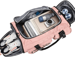 Travel Duffel Bag With Shoe Compartment, Sports Handbag With Wet Pocket Fitness Bag, Lightweight Shoulder Large Handbag For Men And Women