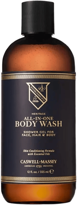 Caswell-Massey Heritage All-in-1 Body Wash, Use as a Face Wash, Beard Wash, Shampoo, Body Wash & Shave Gel, Signature Heritage Soap for Men, 12 Fl Oz Made in USA