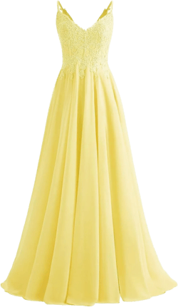 Lace Bridesmaid Dresses for Wedding with Slit Spaghetti Straps Chiffon Aline Formal Evening Party Gowns 18 Yellow