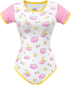 Littleforbig Adult Baby Onesie Diaper Lover (ABDL) Button Crotch Romper Onesie Pajamas-Baby Sleepytime Onesie