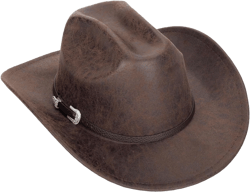 Western Theme Cowboy Cowgirl Hat Men Women Classic Wide Brim PU Leather Outback Hat Medium Brown Cowboy-hat