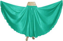 Indian Trendy Women's Satin Full Circle Swing Halloween Belly Dance Tribal Skirt One Size Turquoise