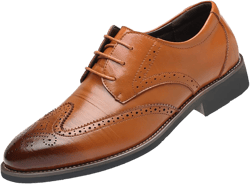 Men's Dress Shoes Leather Formal Business Oxford Derby Shoes Brogue Wingtip Retro Dress Shoes for Men
