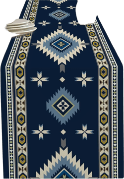 Navy Blue Southwestern Table Runner 72 Inches Long Farmhouse Dress Scarves, Modern Ethnic Geometric Abstract Art Dining Tablerunner for Coffee Table/Kitchen Island/Party Décor, 13" x 72" 13 x 72 inch Classicsrs84686