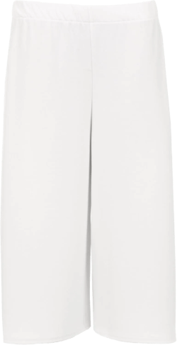WearAll New Womens Plus Size Crepe Plain Stretch Wide Leg Culottes Ladies Shorts 8-26 16-18 White
