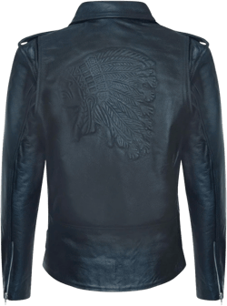 Men's Brando Biker Embossed Leather Vintage Jacket 5X-Large Red Indian