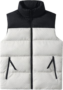 Men's Warm Cotton Padded Vest Stylish Casual Warm Sleeveless Jacket With Zipper Pocket XX-Large White
