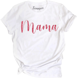 Mama Shirt Cute Momlife Cool Mom Tees Mothers Day Colorful Graphic Print T-Shirt Mama-09 Women Tank Small White