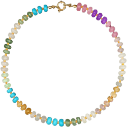 Natural Stone Beaded Necklace for Women Colorful Beads Choker Necklace Boho Handmade Beaded Necklace Beach Surfer Necklace Summer Jewelry Gift for Women