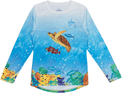 Guy Harvey Girl's Long Sleeve Performance Shirt with 30+ UPF Sun Protection