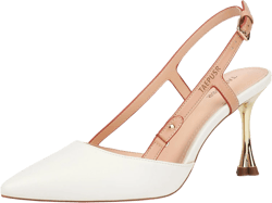 TAEPUSR Women's Slingback Kitten Heel Pointed Toe Dressy Pumps Ankle Strap Stiletto Heels Sandals for Wedding Party