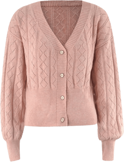 Ladies Casual Print Button Down Pocket Long Sleeve Short Loose Knit Cardigan Oversize All up Wrap Sweater Medium C4-pink