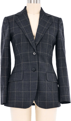 Dolce And Gabbana Charcoal Plaid Blazer