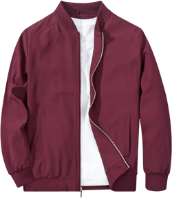 Men's Bomber Jacket Fashion Stylish Lightweight Windbreaker Spring Fall Casual Jackets for Men XX-Large Red