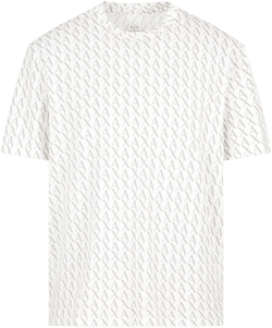 Armani Exchange Men's Regular Fit Ax All Over Print Graphic Tee Medium White Print