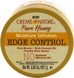Creme Of Nature Pure Honey Edge Control Gel 2.25 Ounce Jar (66ml) (3 Pack)