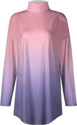Fall Tops for Women Long Sleeve Printing Pullover Turtleneck Fashion Shirt Vintage Y2k Blouse Comfy Tunic Sweatshirt 4-pink Large