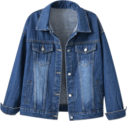 Women Denim Jackets Oversized Distressed Spring Fall Lapel Long Sleeve Lightweight Button Jean Coat Plus Size Shackets Small A2_navy