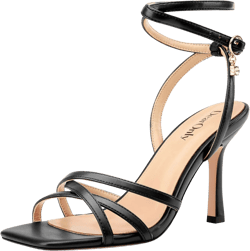 DearOnly Womens Lace up Heels Stiletto High Heeled Sandals Square Open Toe Strappy Heels Prom Party Dress 3.5 Inches Heels