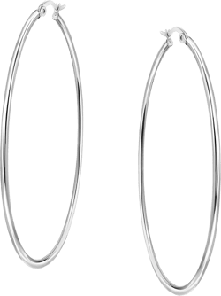 Hoops & Loops 925 Sterling Silver 1.5mm High Polished Round Small Click-Top Hoop Earrings, 15mm-50mm for Women Men Teen Girls | Silver, Yellow Gold & Rose Gold Silver - 50mm (2 inch)