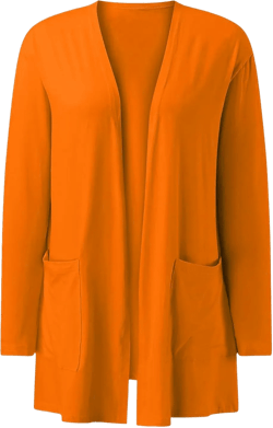 Women's Casual Lightweight Cardigan Long Sleeve Open Front with Pockets Soft Open Front Cardigan Solid Color Outwear 4X-Large A04-orange