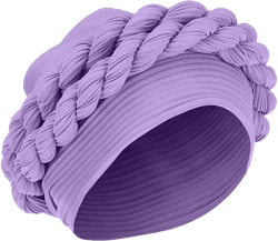 YOLAI Women Muslim Turban Hat Cancer Chemo Head Scarf CapTwisted Braid Wrap Solid Color Headwraps Hat (Purple, One Size)