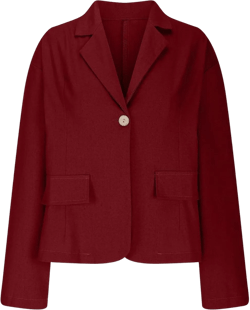 2024 Fall Cotton Linen Blazer Women Long Sleeve Lightweight One Button Cardigan Jackets Business Casual Work Outwear 02-wine Medium