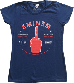 Eminem Ladies Slim Fit T-Shirt: Detroit Finger