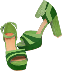 LEHOOR Women Rainbow High Chunky Heel Sandals Platform Round Peep Toe Ankle Strap Pumps Suede 4 Inch Block Heel Multicolor Buckle Summer Heels Cute Sexy Dress Party Sandals 4-11 M US 4 Green