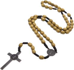 COLORFUL BLING Handmade Braided Catholic Rosary Beads Pendant Necklace Jesus Crucifix Cross Necklace for Men Women Religious Prayer Jewelry First Holy Communion Gifts oval light