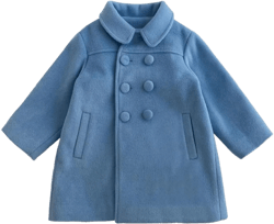 Girls Wool Blend Coat Double Breasted Classic Jacket Spring Fall Outwear Dress Coats With Pockets 1-7 Years