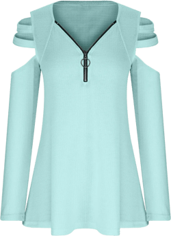Women's Waffle Knit Tunic Tops Plus Size,Cold Shoulder Long Sleeve Loose Blouse Shirts Lightweight Sweater Pullover at Amazon Women’s Clothing store